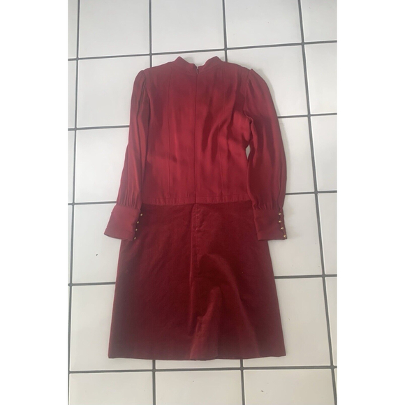 Gucci Burgundy Red Silk And Velvet Dress, EU 40, US 8 - Picture 7 of 16